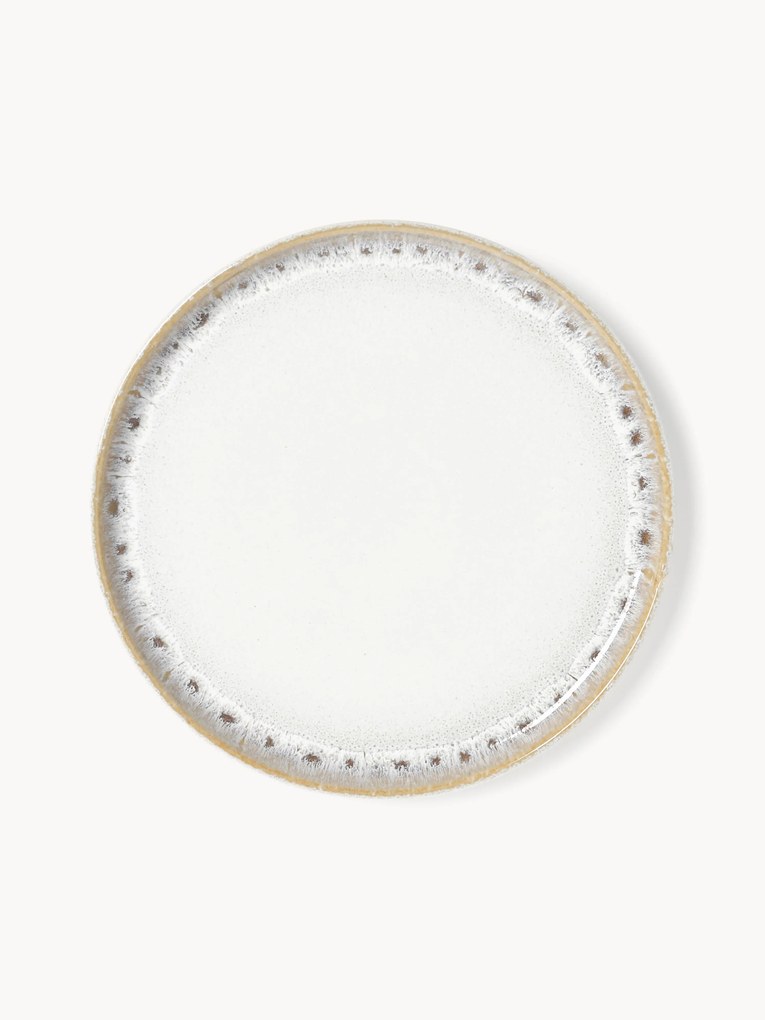 Pratos de pequeno-almoço artesanais com vidrado reativo Danza, conjunto de 4