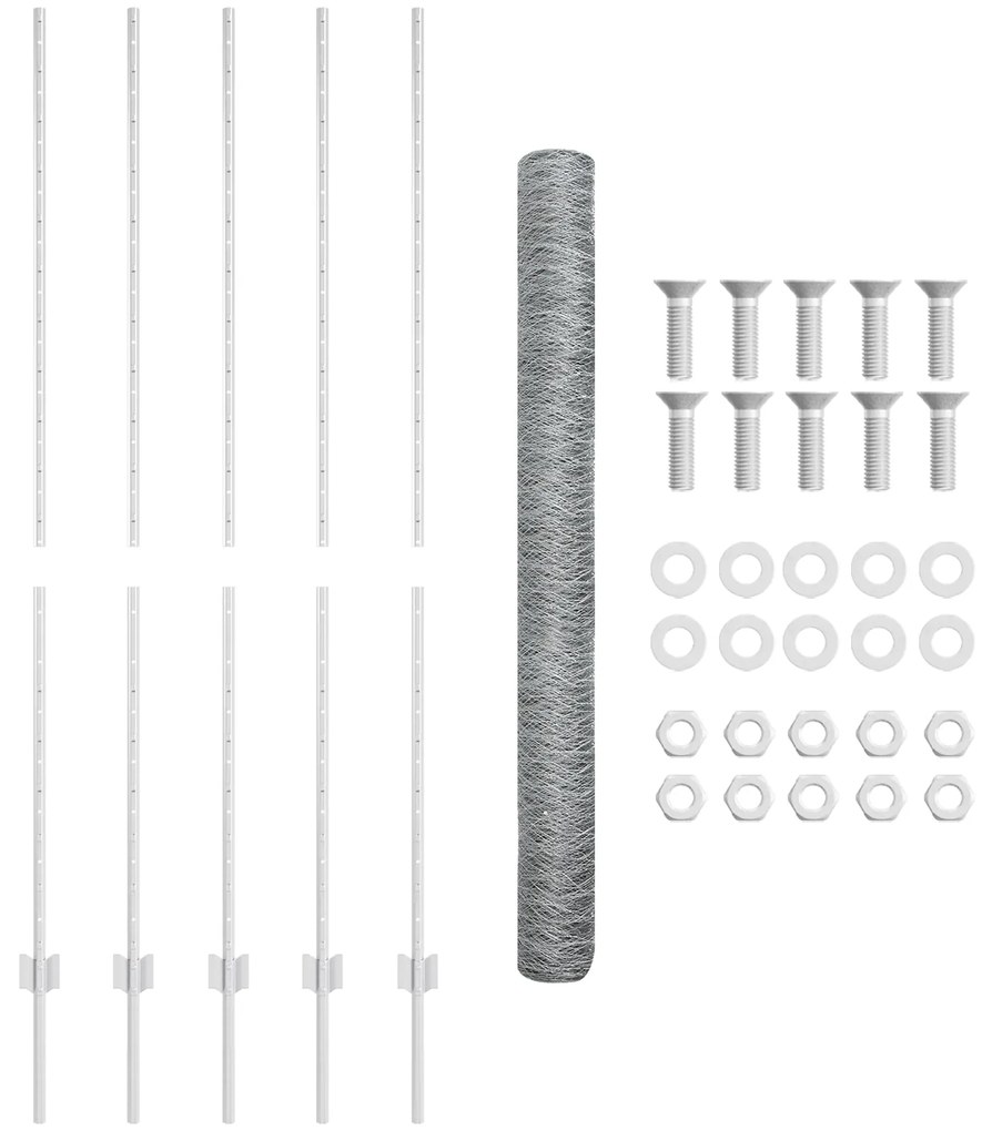 Postes de Cerca vidaXL 10 pcs U-Channel 150 cm Aço Galvanizado