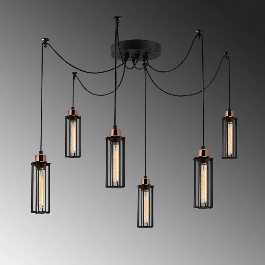 Candeeiro de Teto Likya – Preto – 128 cm x 110 cm
