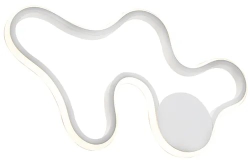 Candeeiro de parede moderno branco com LED - Plomp Moderno