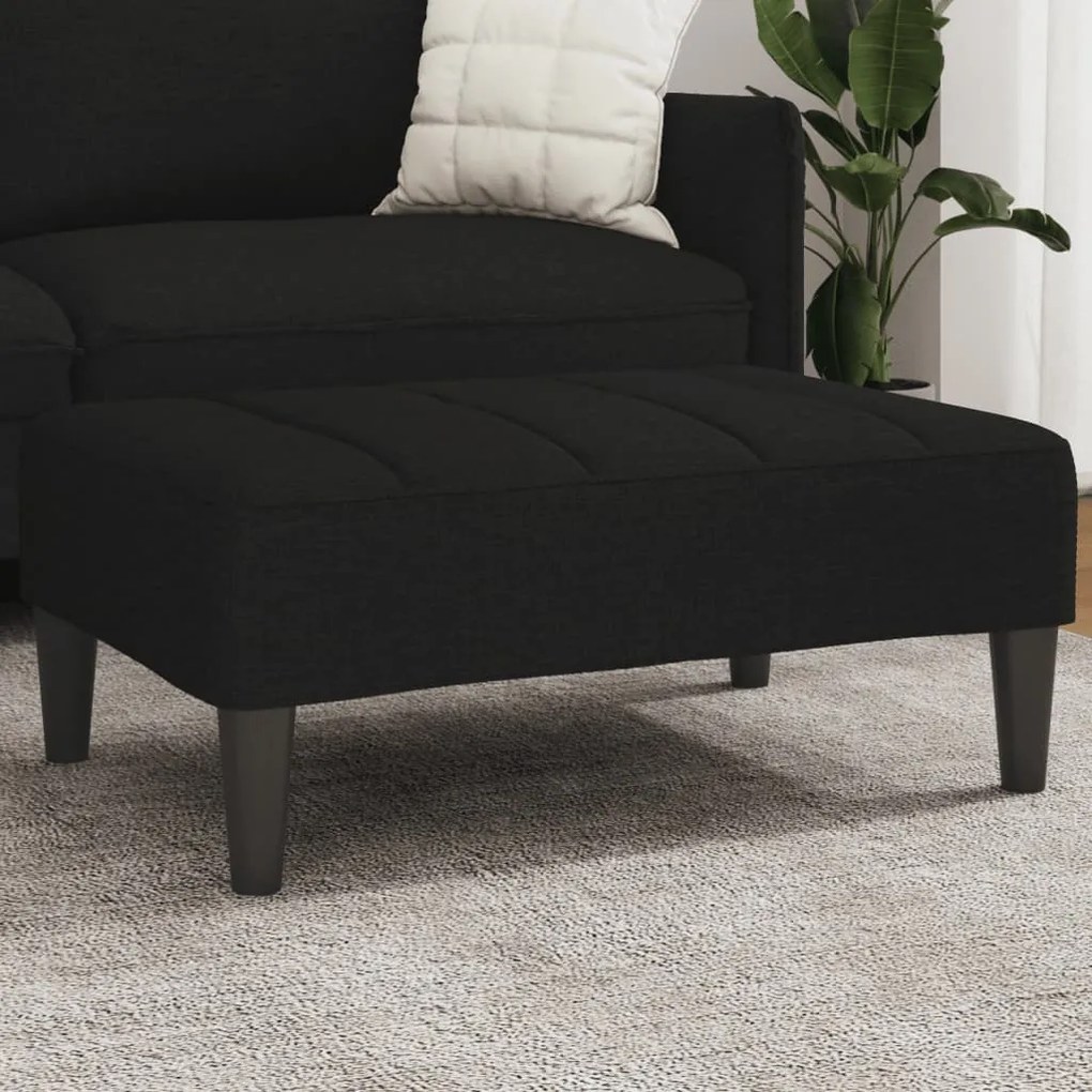 vidaXL Apoio de pés 77x55x31 cm tecido preto