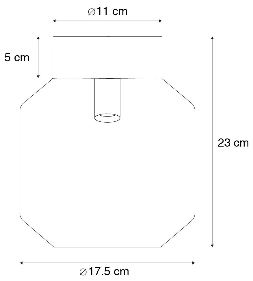 Candeeiro de teto moderno preto com vidro fumê - Stiklo Moderno