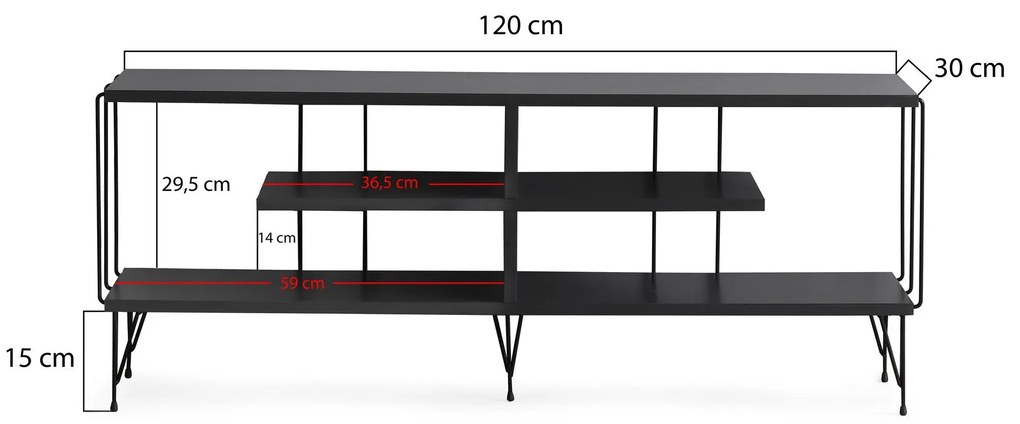 Móvel TV Eze – Antracite – 120x44,5x30 cm