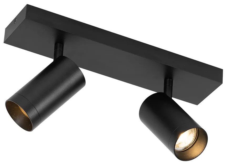 Foco de teto moderno preto ajustável 2 luzes - Jeana Luxe