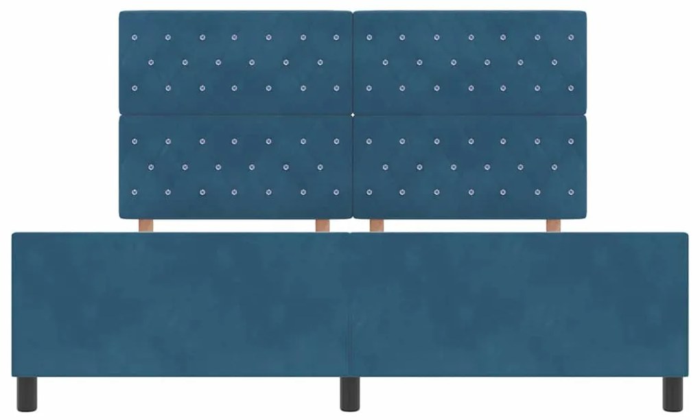 Cama de Veludo Azul Escuro vidaXL 180x200 cm