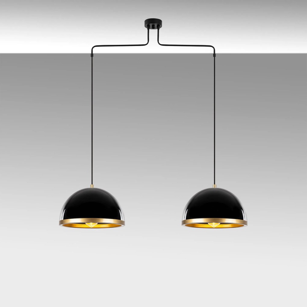 Candeeiro de Teto Fenerci – Preto e Dourado – 100 x 20 x 124 cm