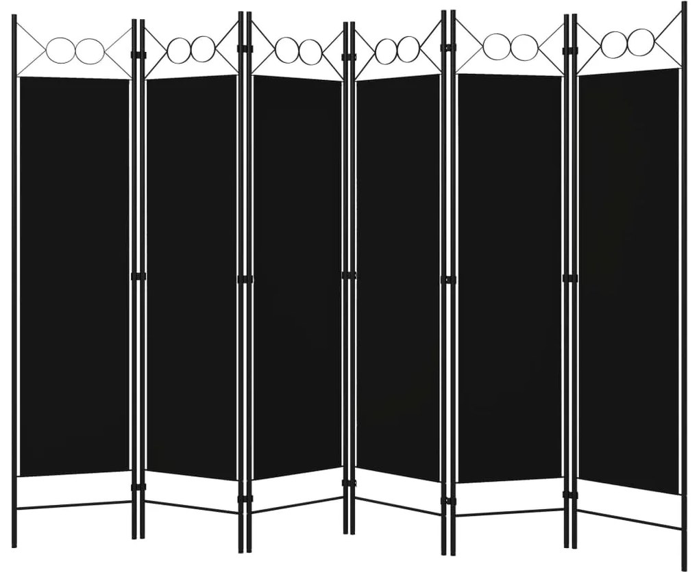 Divisória de quarto com 6 painéis 240x180 cm preto