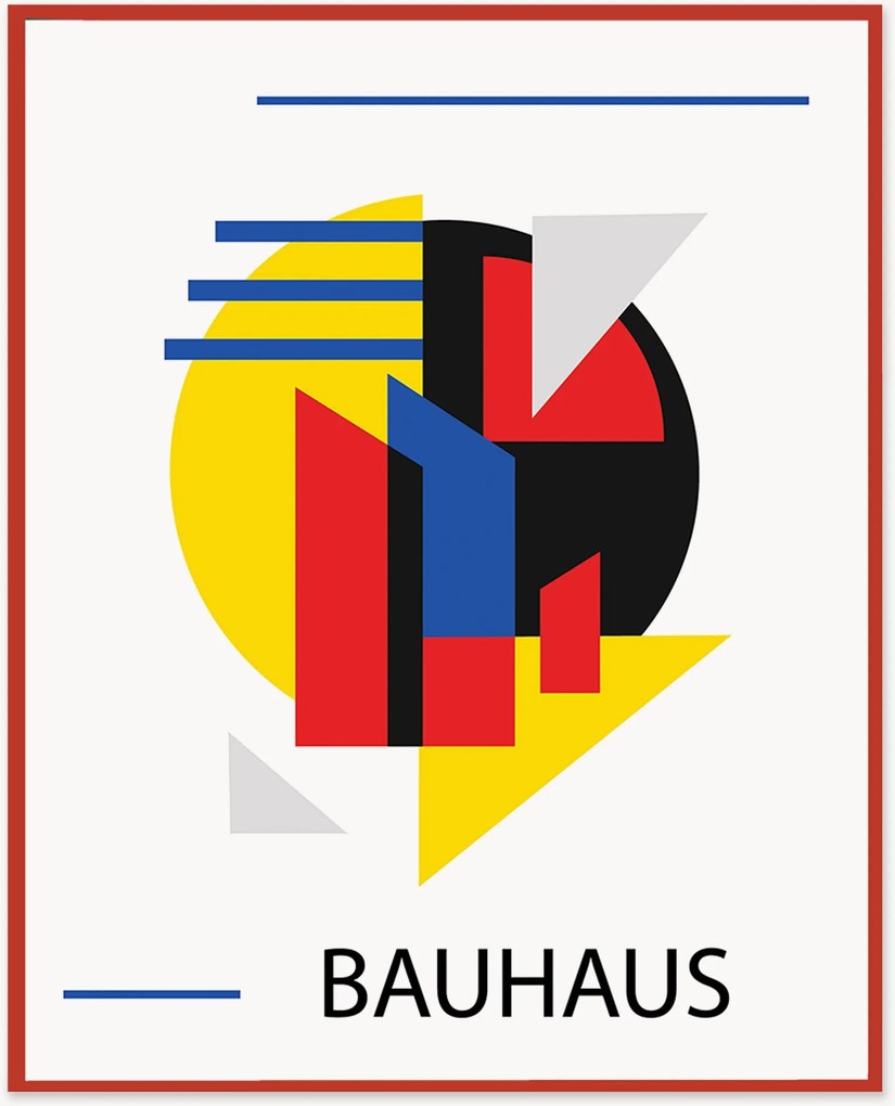 Impressão digital emoldurada Bauhaus Minimal
