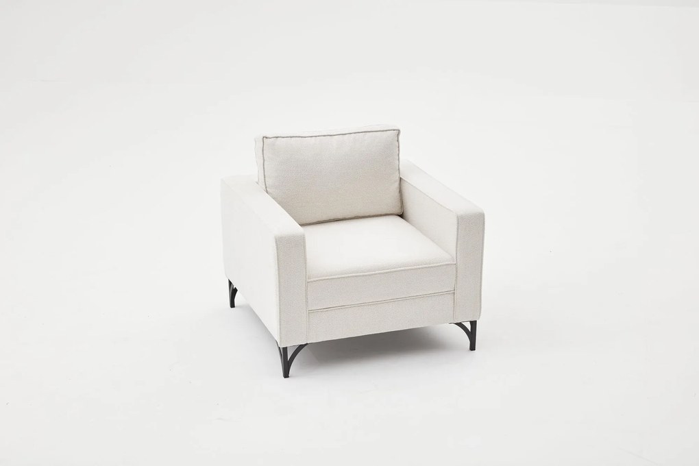 Sofá de 1 Lugar Berlin – Creme e Preto – 90x83x91 cm