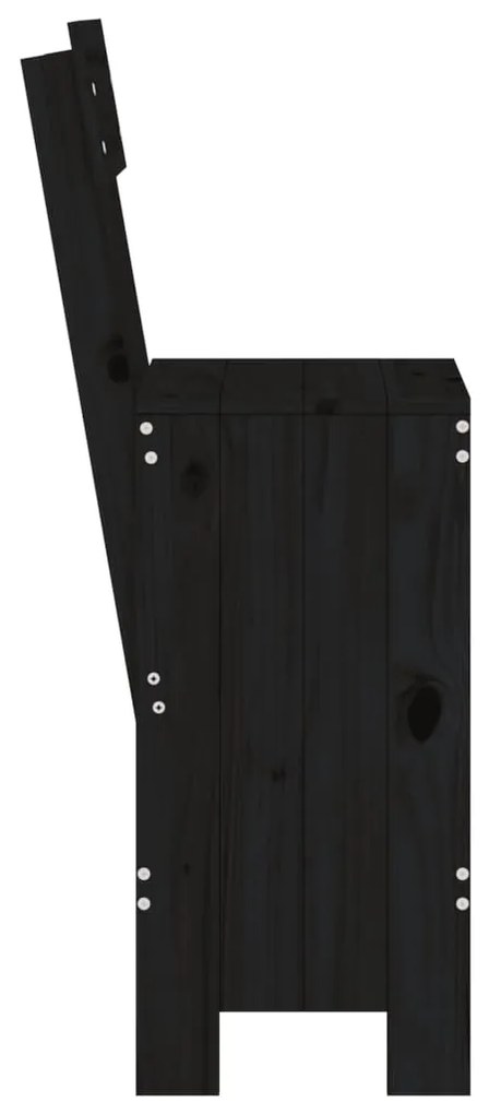 Cadeiras de bar 2 pcs 40x48,5x115,5 cm pinho maciço preto