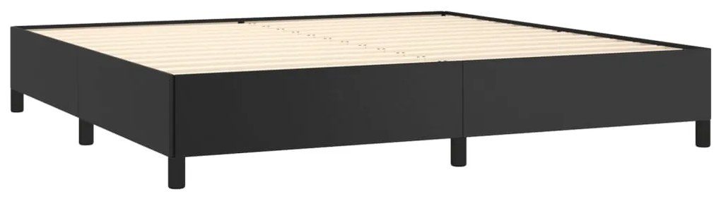 Estrutura de cama 200x200 cm couro artificial preto