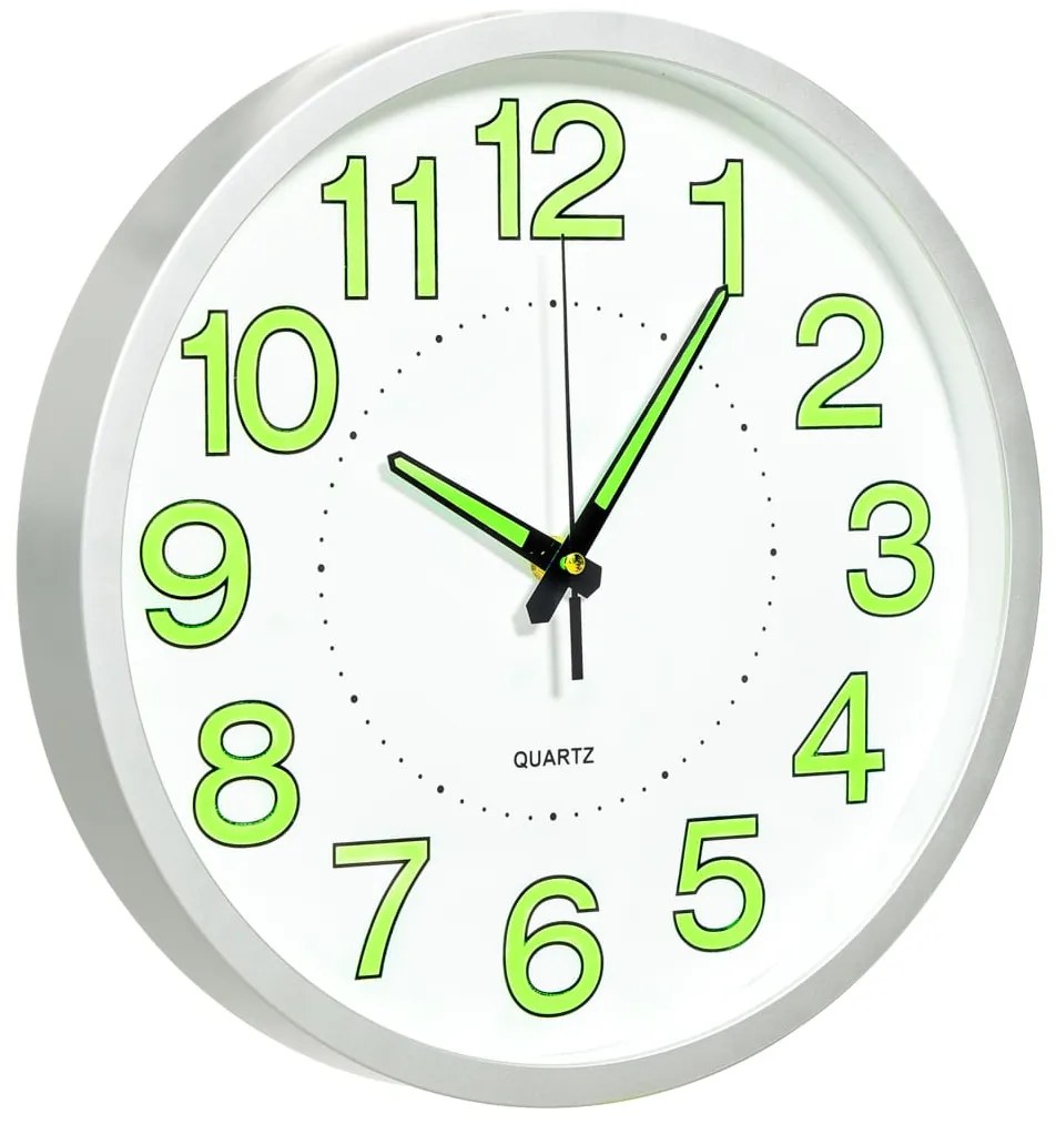 Relógio de parede luminoso 30 cm branco