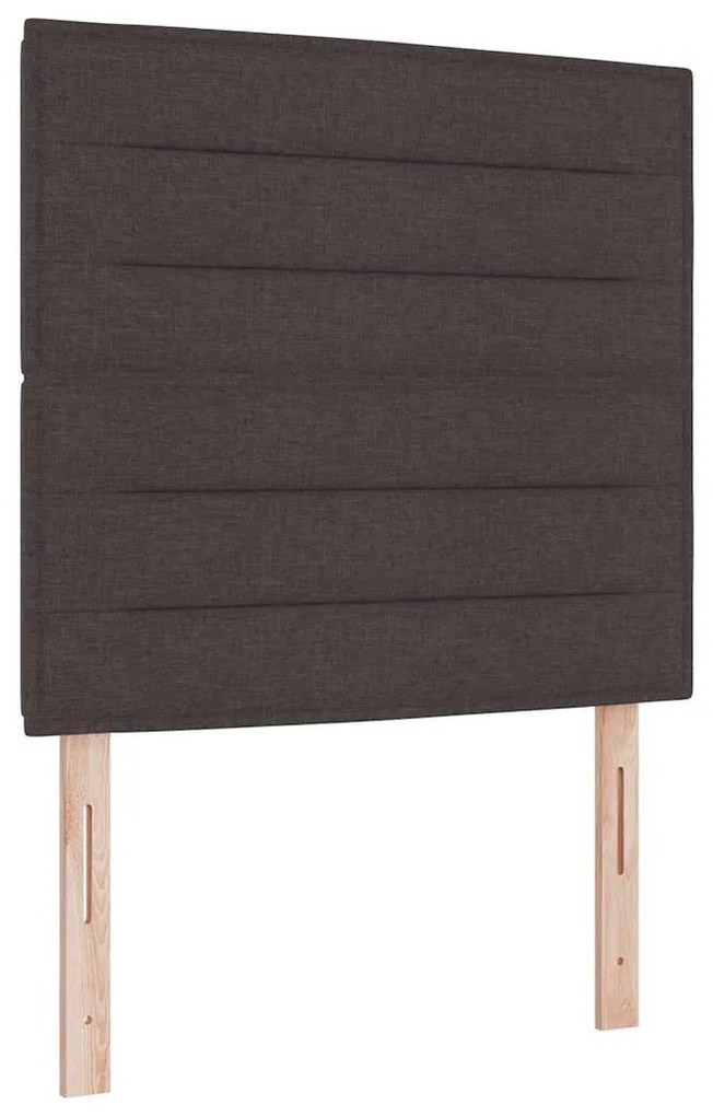 Cama Box Spring com Colchão vidaXL Castanho Escuro 80x200 cm em Tecido