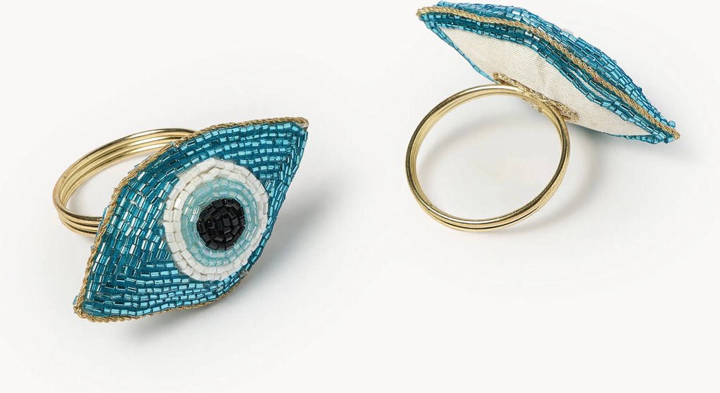 Argolas para guardanapos artesanais Eye, conjunto de 2
