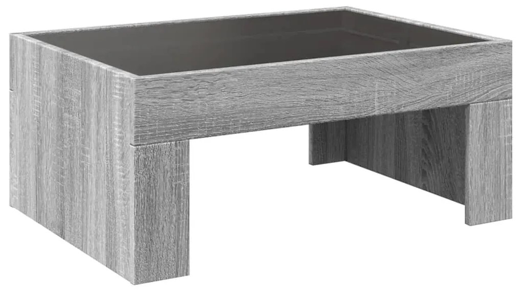 Mesa de centro luzes LED Infinity 70x50x30 cm cinzento sonoma