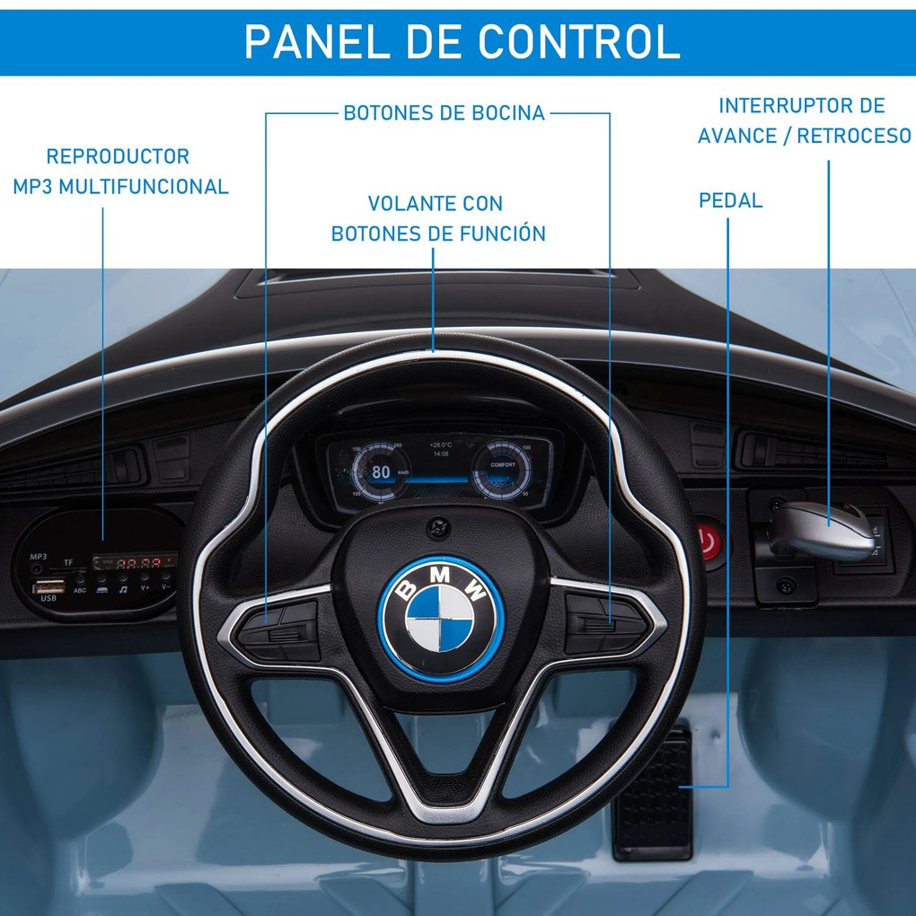 HOMCOM Carro elétrico BMW I8 COUPE com licença para crianças de +3 ano