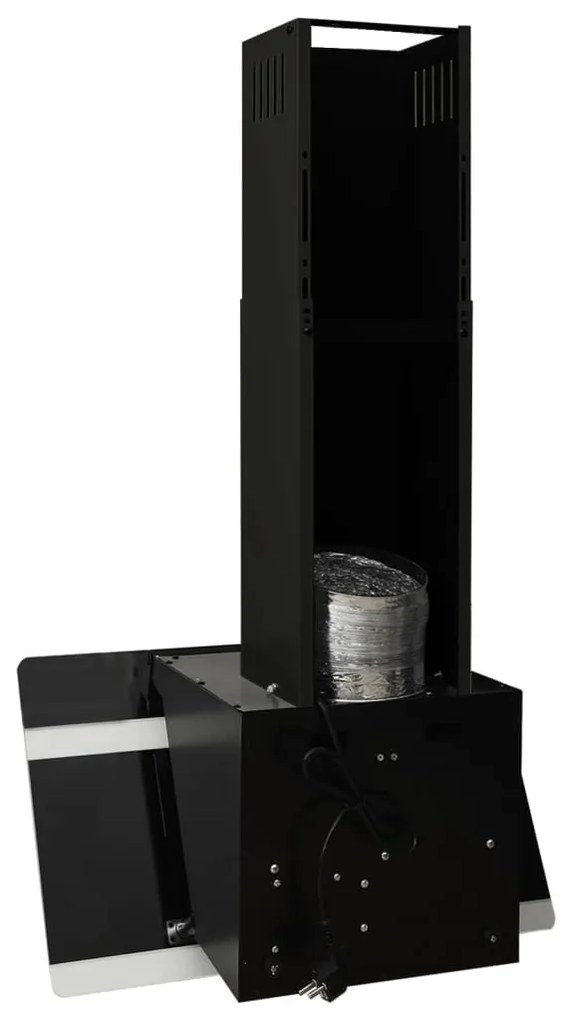 Exaustor de parede 60 cm aço e vidro temperado preto