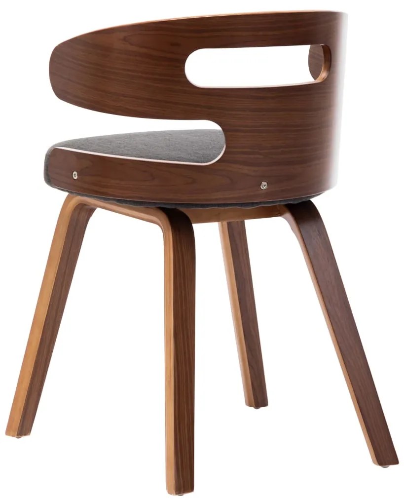 Cadeiras jantar 2 pcs madeira curvada e tecido cinzento-escuro