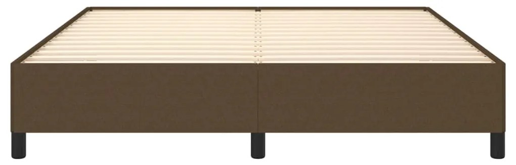 Estrutura de cama sem colchão 160x200 cm tecido castanho-escuro