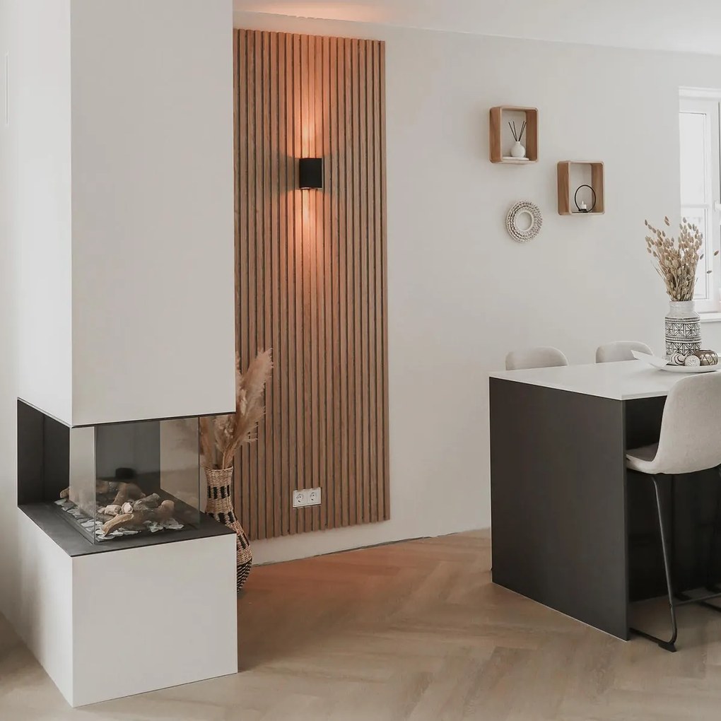 Conjunto de 2 Apliques de Parede Modernos Quadrados Pretos 2 Luzes - Sandy