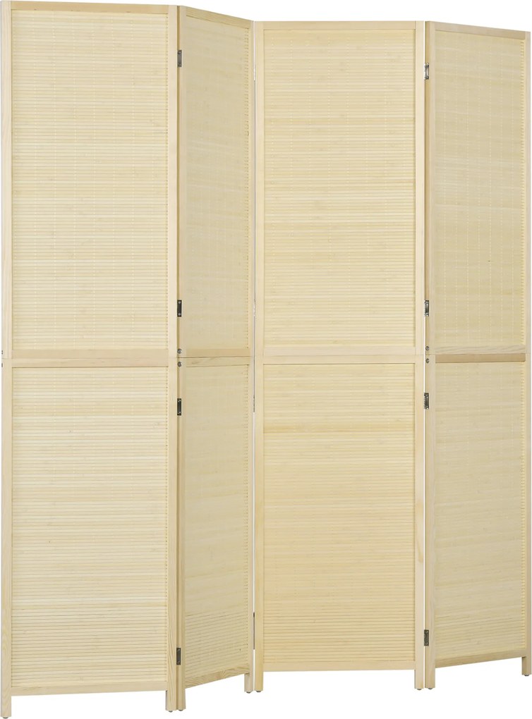 Biombo de bambu com 4 painéis, 180 x 180 cm, divisória dobrável para separar divisões - natural