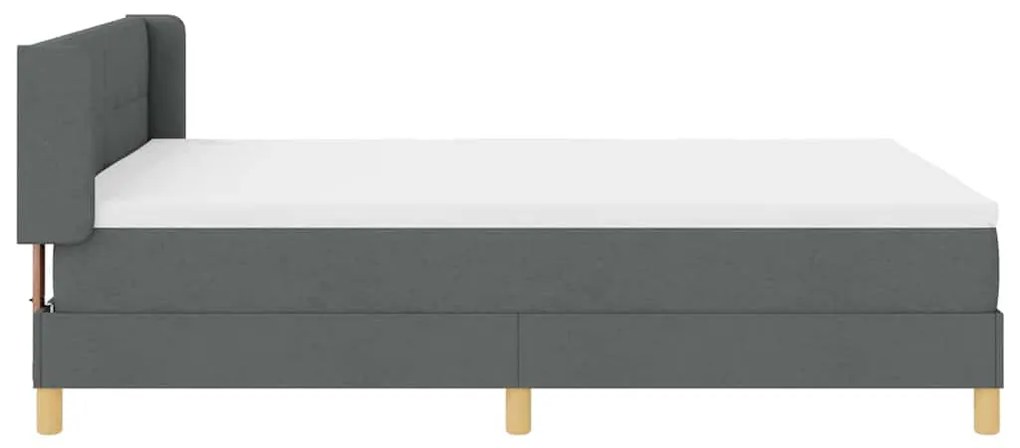 Cama Box com Colchão - Cinza Escuro, 140 x 200 cm, Tecido