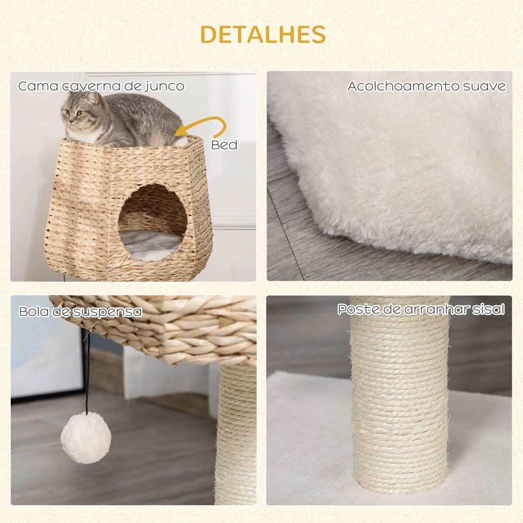 PawHut Árvore Arranhador para Gatos Pequena Altura 66cm Torre de Escal