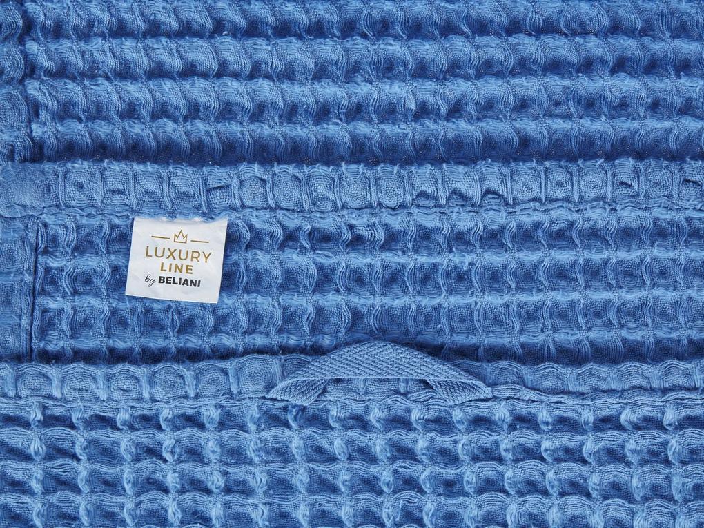 Conjunto de 4 toalhas de algodão azuis AREORA Beliani