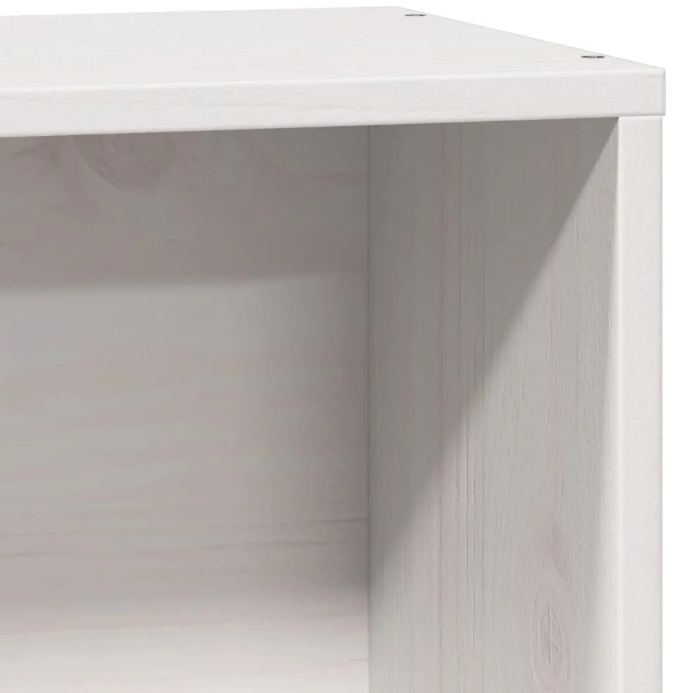 Cama com estante sem colchão 100x200 cm pinho maciço branco