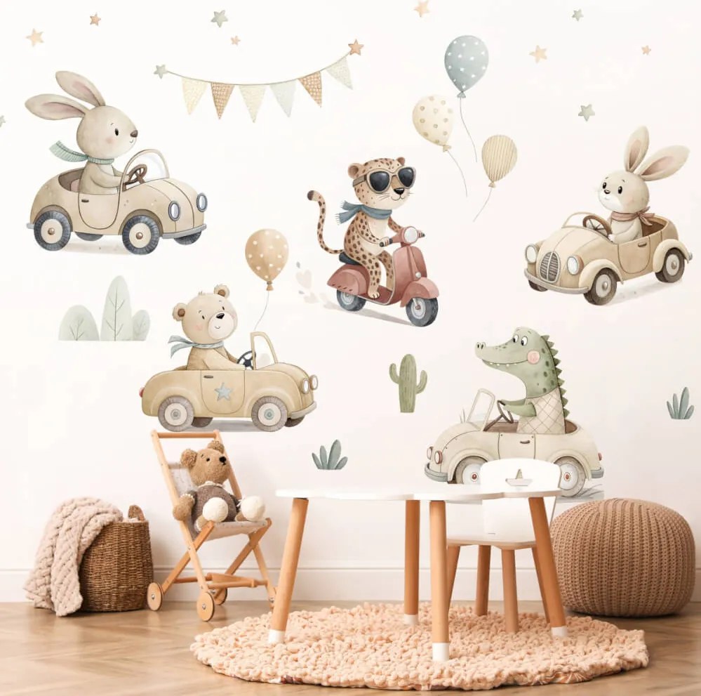 Autocolante - Animais em carros