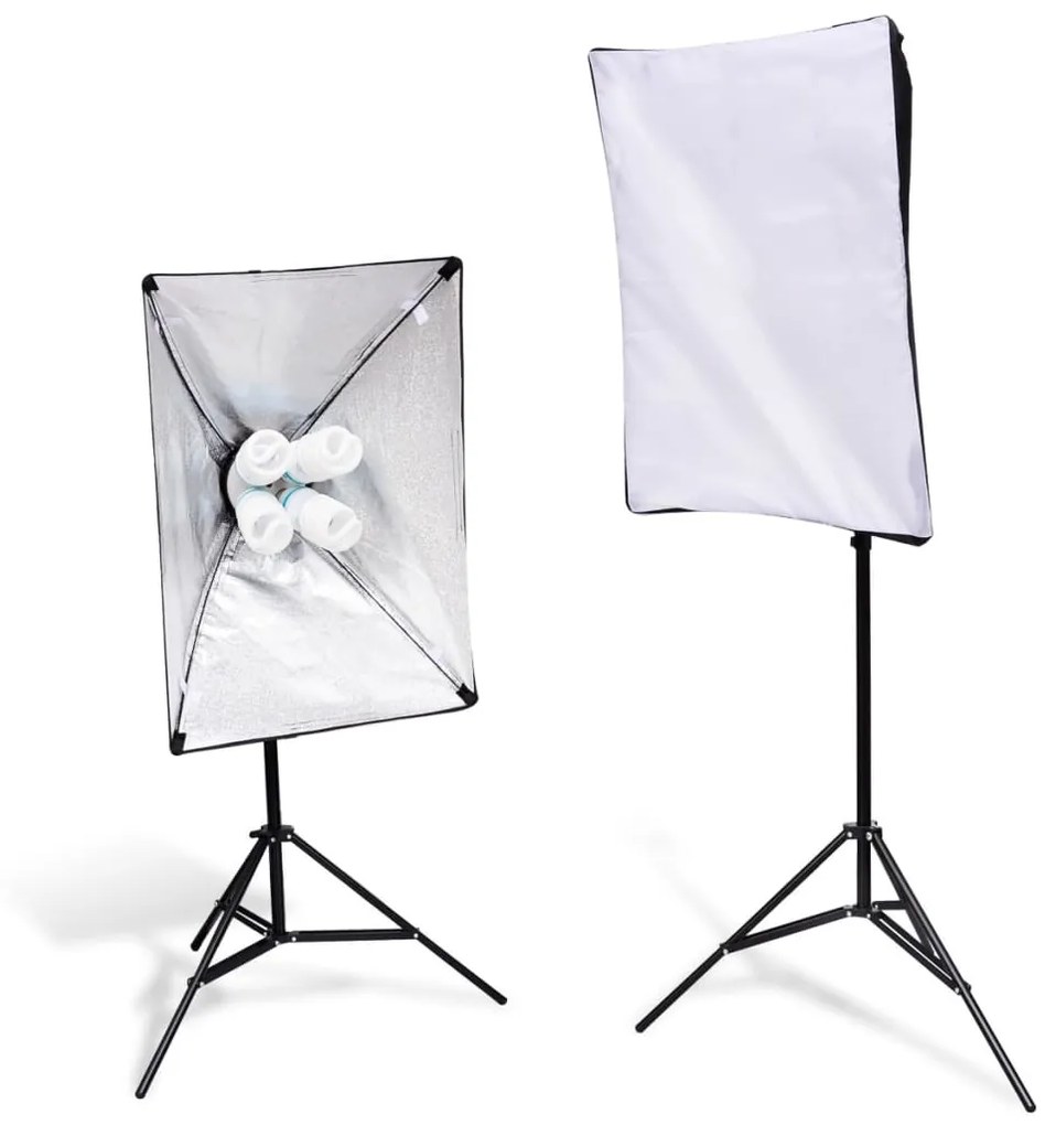 190189 vidaXL Suporte para iluminação com softbox 2 pcs