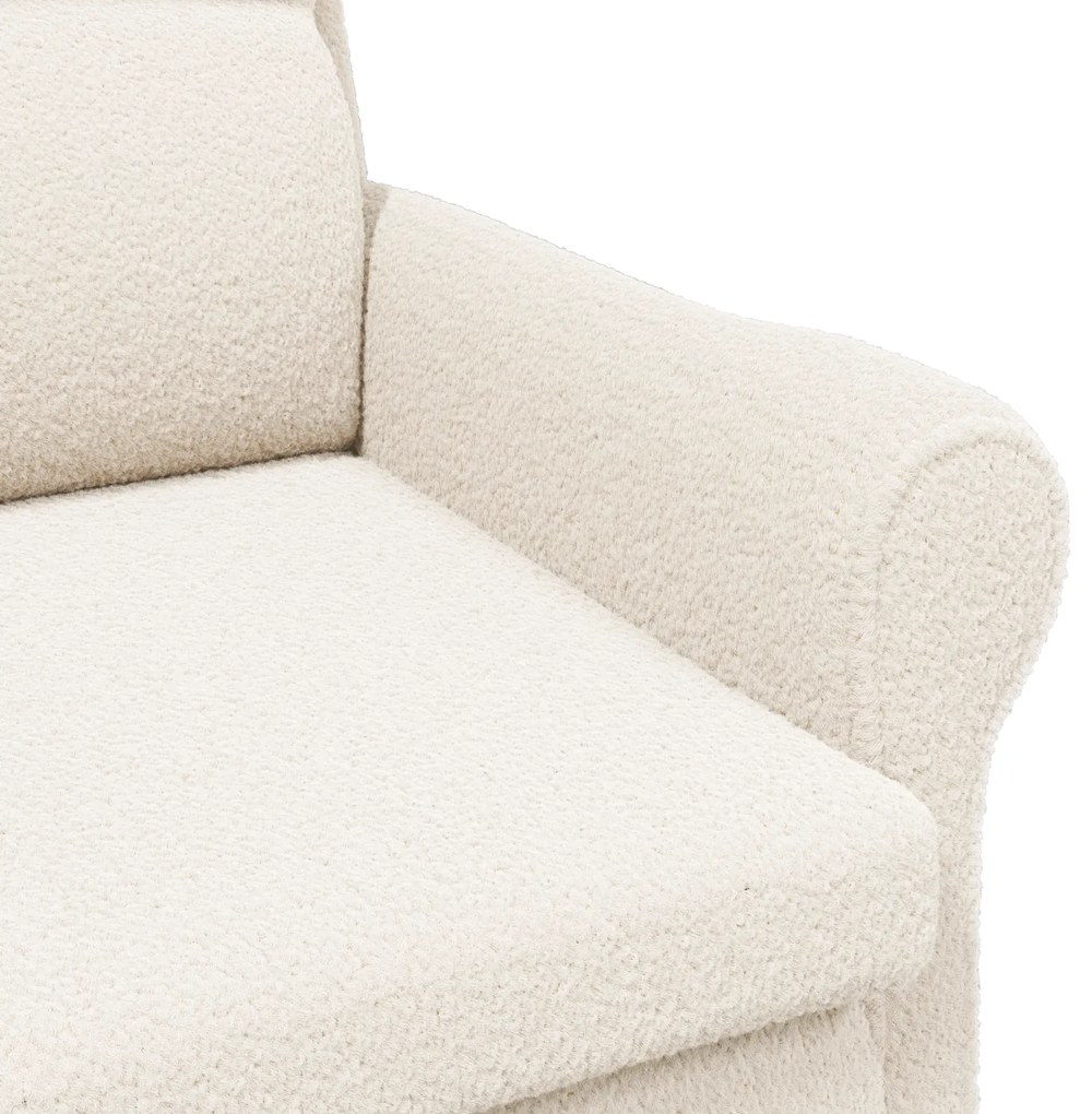 Poltrona Ergonómica Creme Tecido, Madeira Padrão Ergonómica