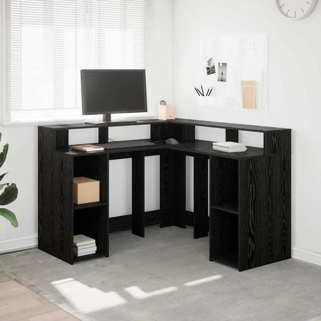 Mesa Carvalho Preto 130x130x91 cm Madeira Engenheirada