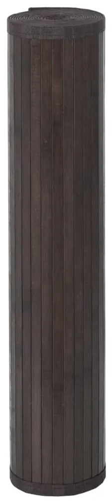 Tapete quadrado 100x100 cm bambu castanho-escuro