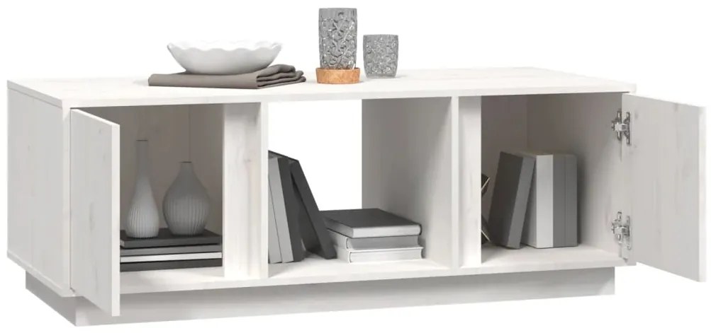 Mesa de centro 110x50x40 cm pinho maciço branco
