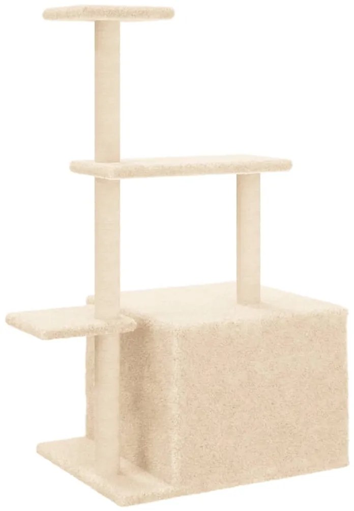 Árvore para gatos c/ postes arranhadores sisal 110 cm cor creme