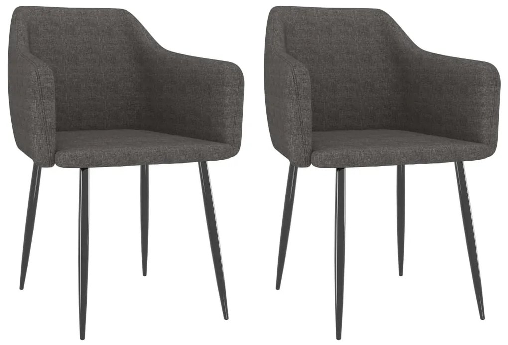 vidaXL Cadeiras de jantar 2 pcs tecido cinzento-escuro