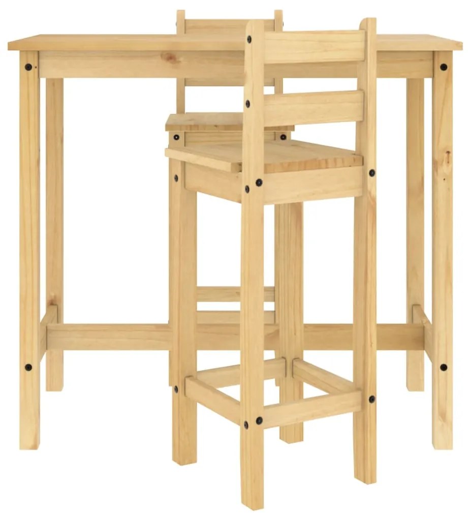 3 pcs conjunto de bar pinho maciço