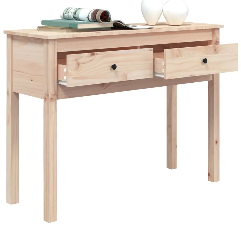 Mesa consola 100x35x75 cm madeira de pinho maciço