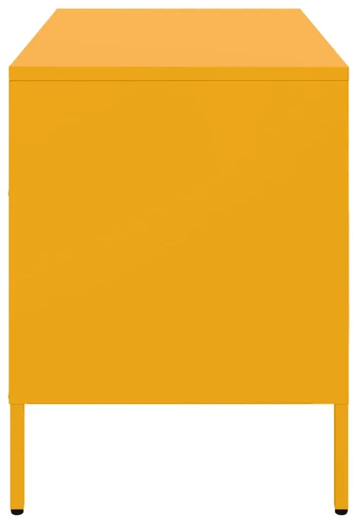Móveis de TV 2 pcs 68x39x50,5 cm aço amarelo mostarda