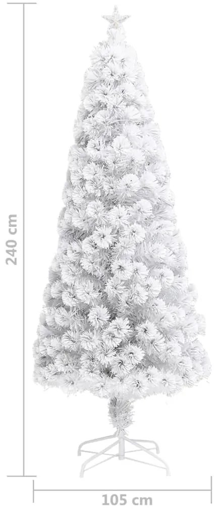 Árvore Natal artificial pré-iluminada 240 cm fibra ótica branco