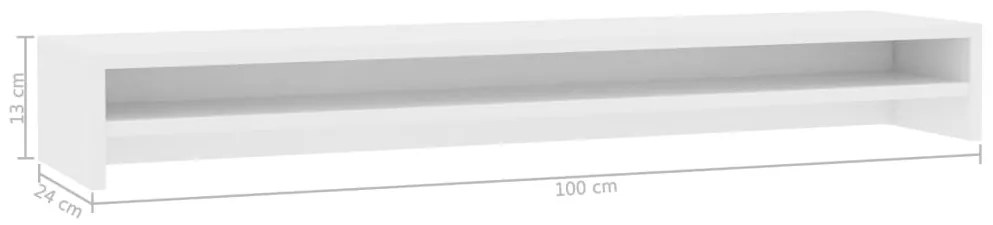 Suporte para monitor 100x24x13 cm derivados de madeira branco