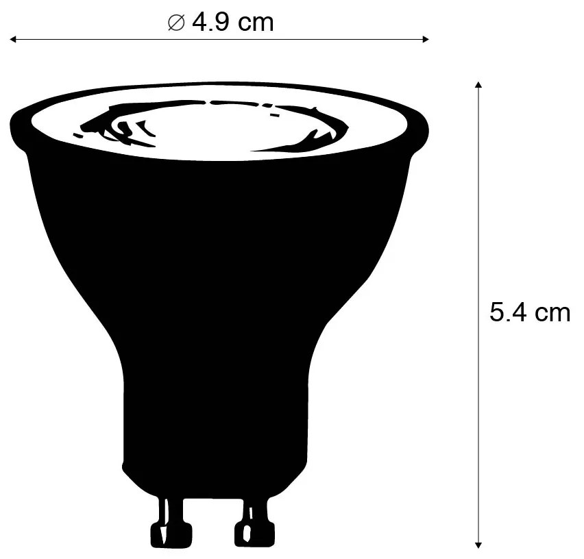 Conjunto de 3 lâmpadas LED inteligentes GU10 RGBW 5W 350 lm 2200-4000K