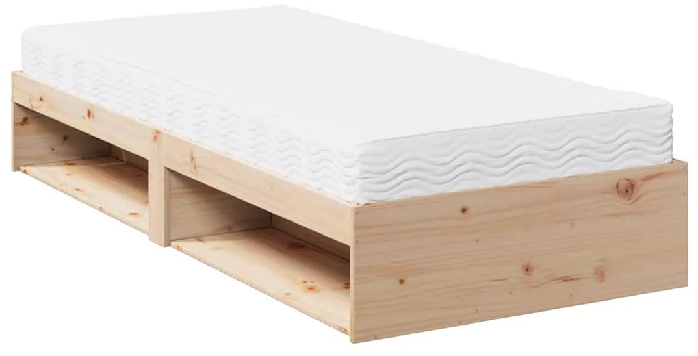 Sofá-cama com colchão 90x200 cm madeira de pinho maciça
