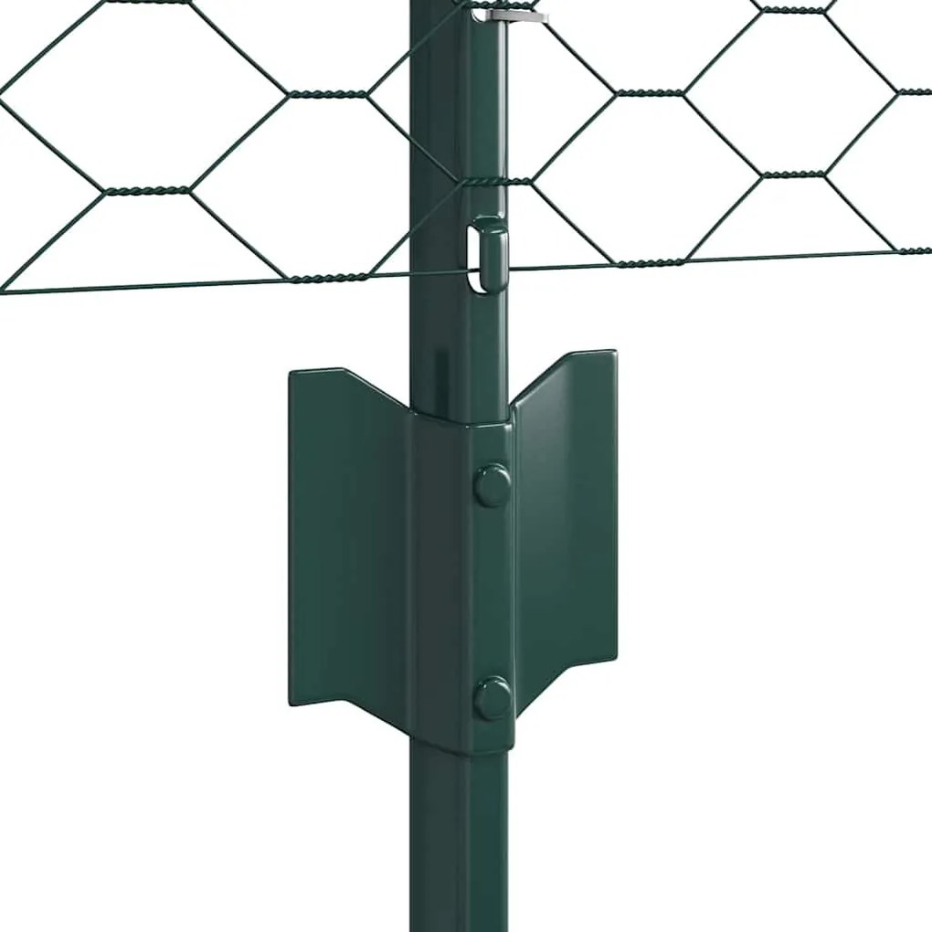 Postes para Cerca 11 pcs U-Channel Verde 60 cm de Aço