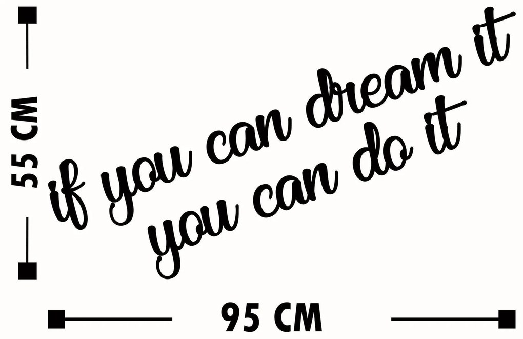 Acessório Decorativo de Parede em Madeira If You Can Dream It You Can