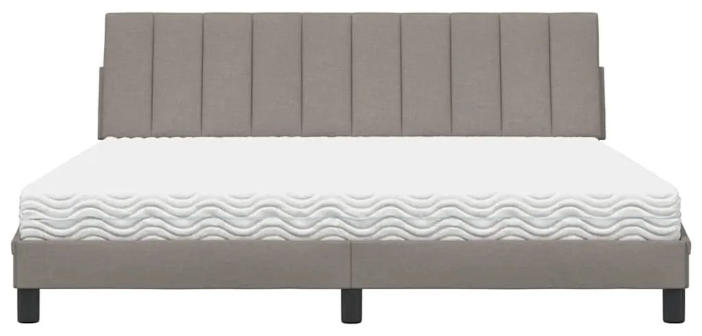 Cama com colchão 180x200 cm tecido castanho-acinzentado