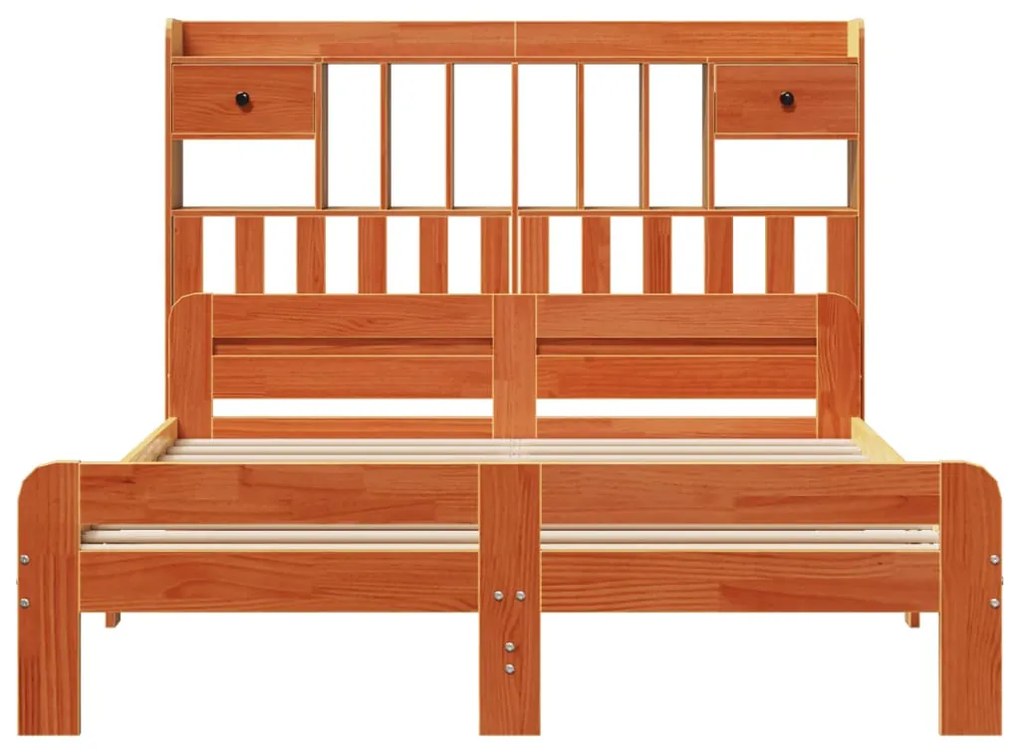 Cama com estante sem colchão 140x200 cm pinho maciço