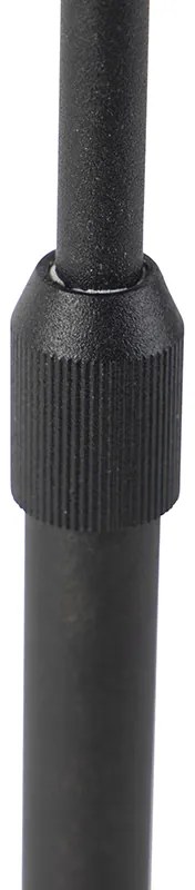 Candeeiro de Mesa Preto com Abajur de Veludo e Design de Folhas e Interior Dourado - Parte Clássico / Antigo,Moderno