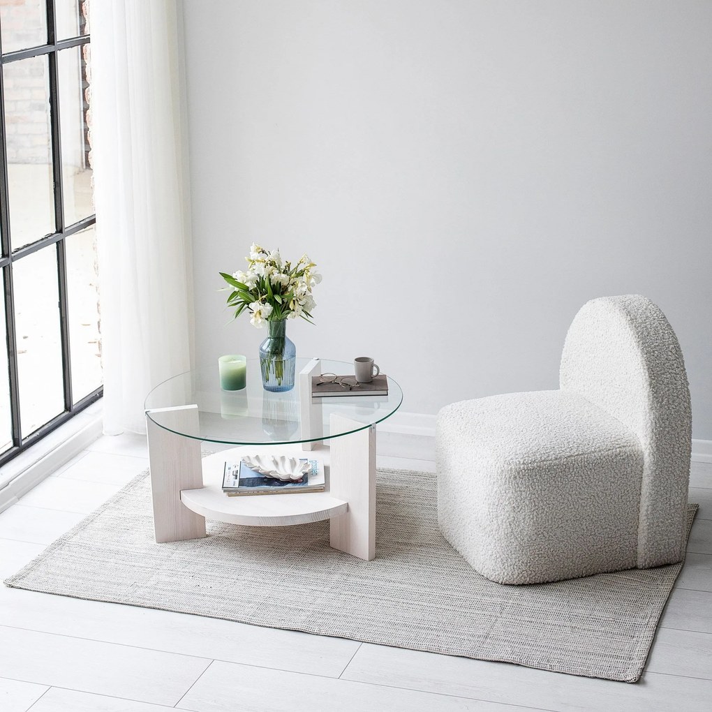 Mesa de Centro Mahal – Branco – 75x40x75 cm